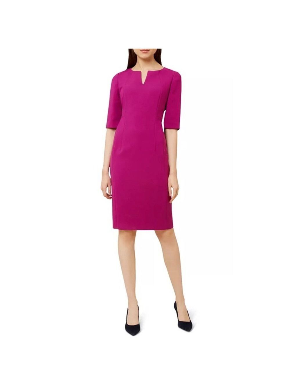 Hobbs London Eimear Magenta Pink Sheath Dress Size 10 Luxury Easter Spring $290